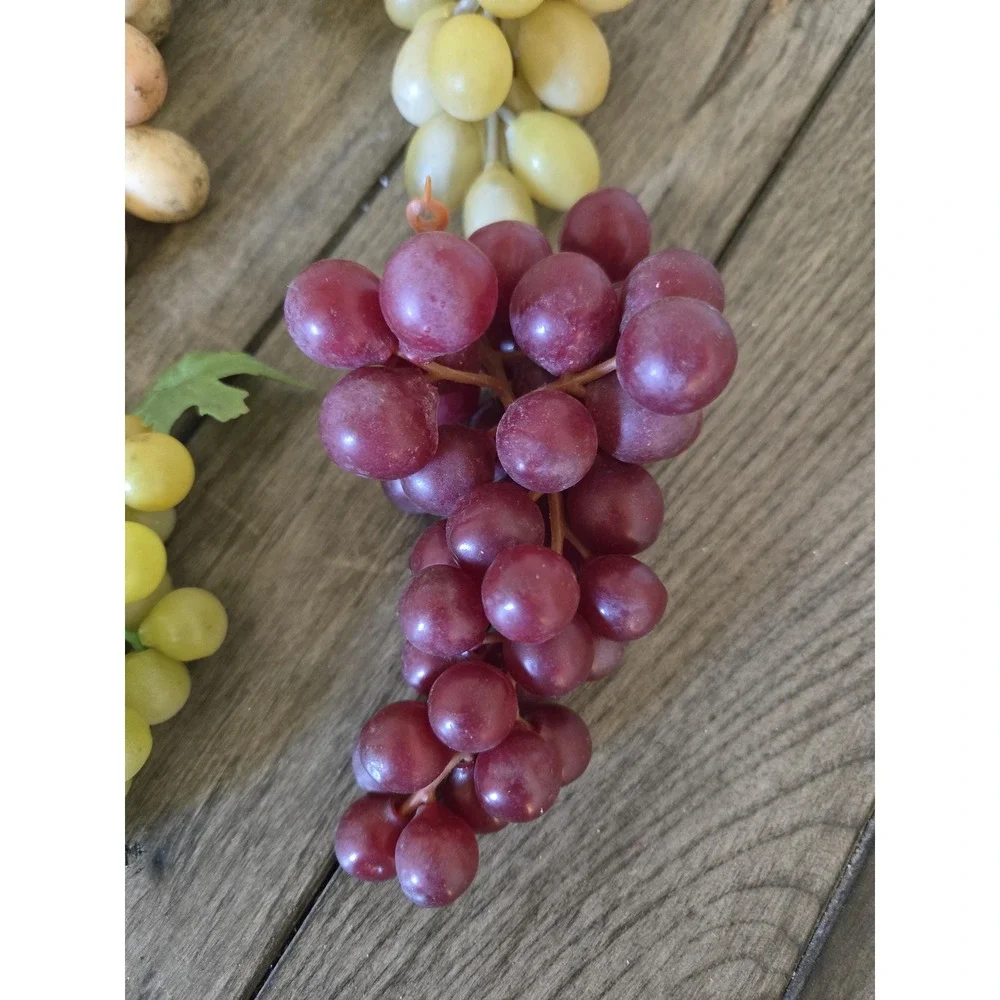 Vintage Faux Rubber Plastic Grapes Lot of 7 Various Colors & Sizes